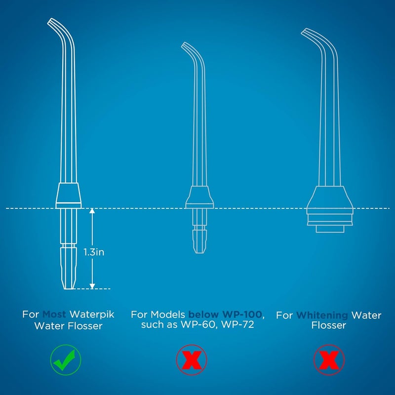FreFeel Replacement Heads for Waterpik, Replacement Picks for Water Pik Water Flosser (6 Toothbrush Tips + Storage Case) - Image 2